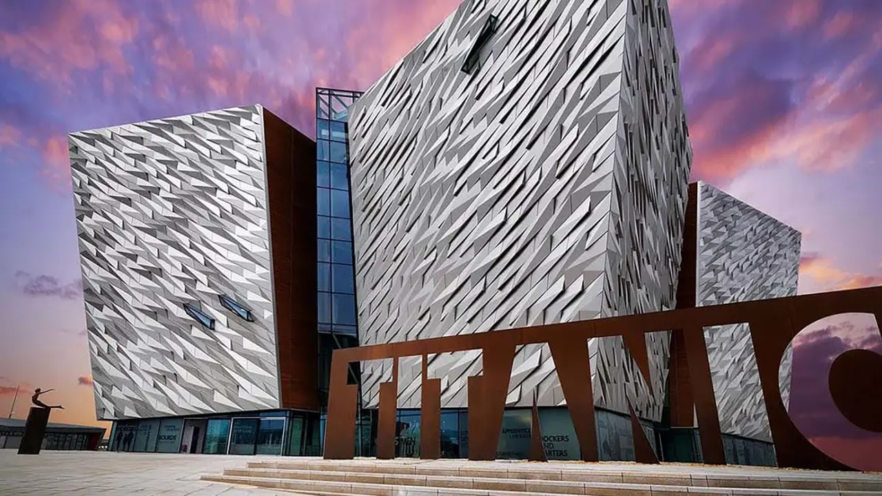 Titanic Exhibition, Belfast at sunset