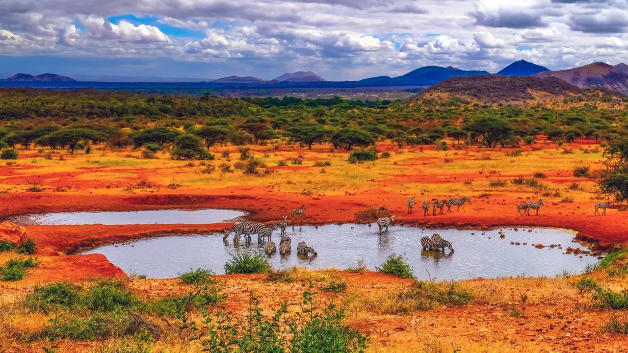 Volcanic landscape Of Tsavo East National Park
