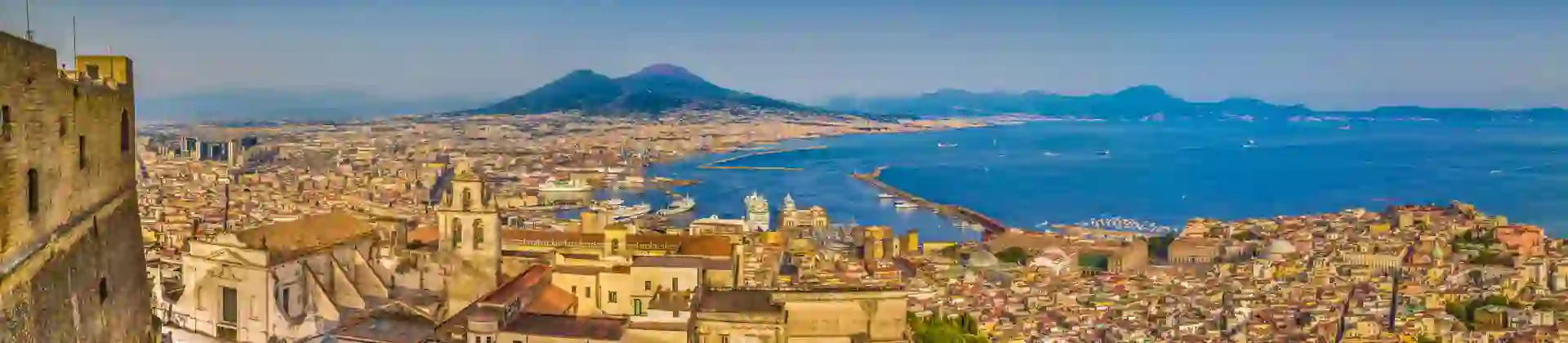 Naples and Mount Vesuvius in the distance