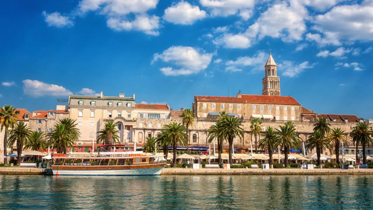 Scenic view of Split's Old Town and embankment