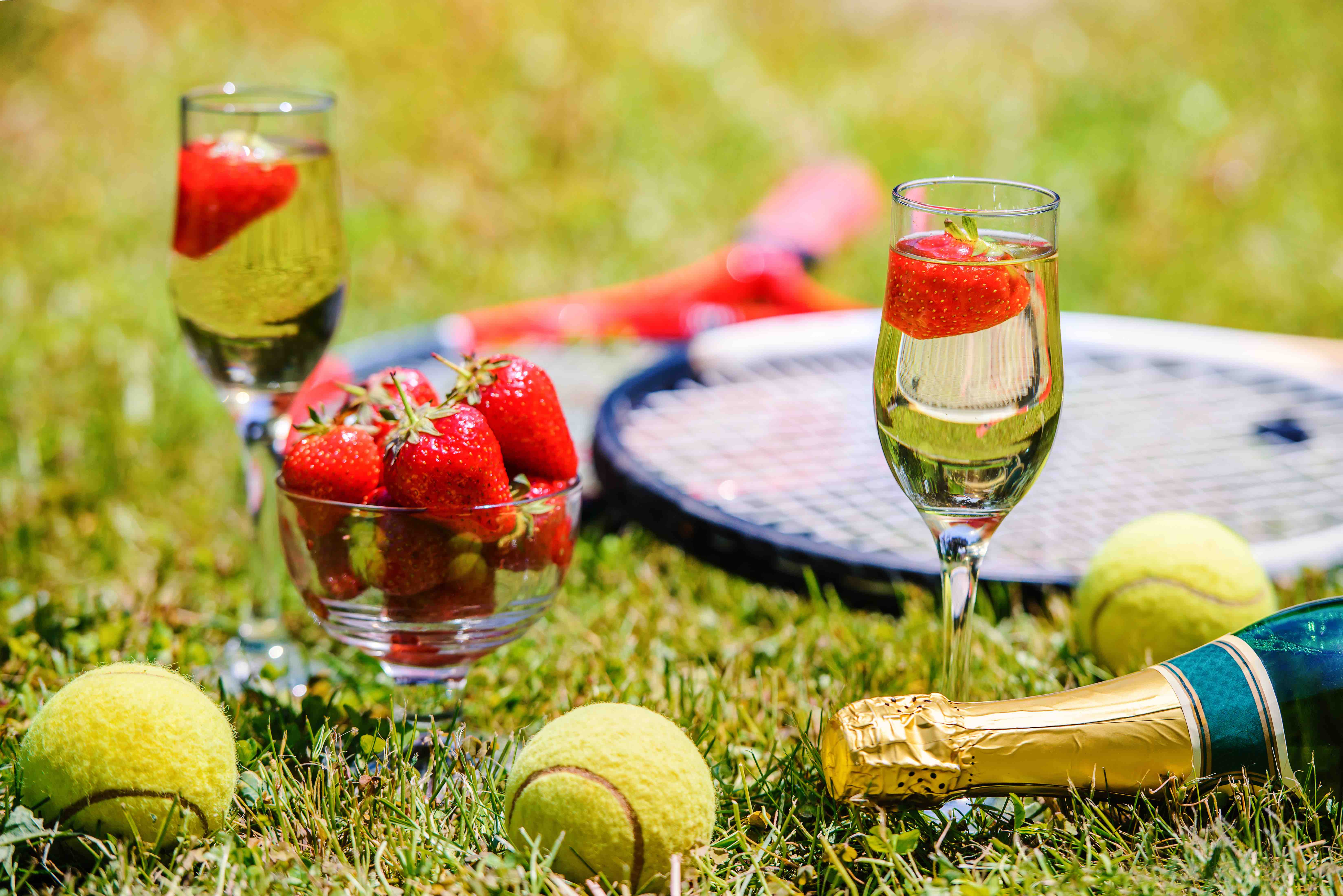Champagne and strawberries, Wimbledon Tennis