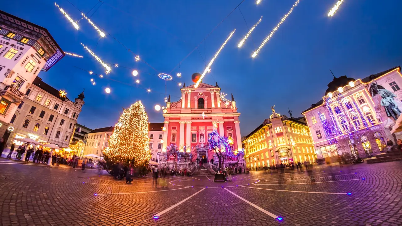 Christmas Lights in Ljubljana, Slovenia
