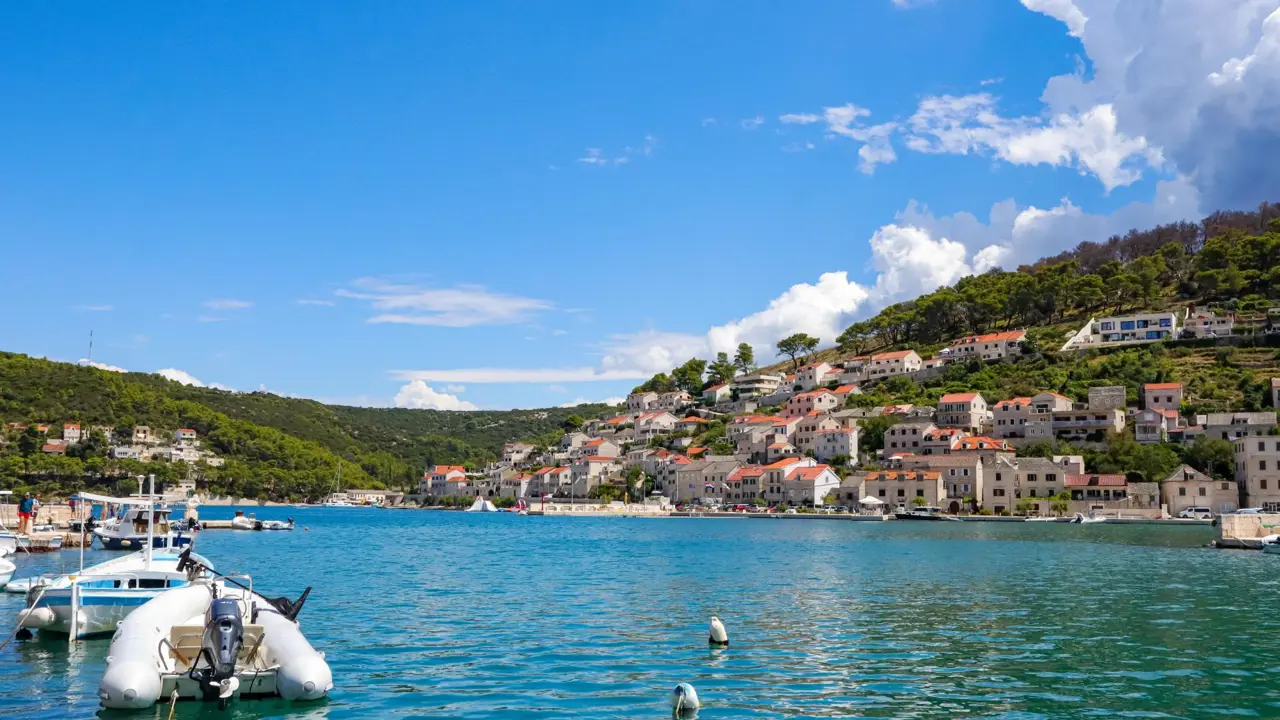 Beautiful village of Pučišća in Croatia on the Island of Brač